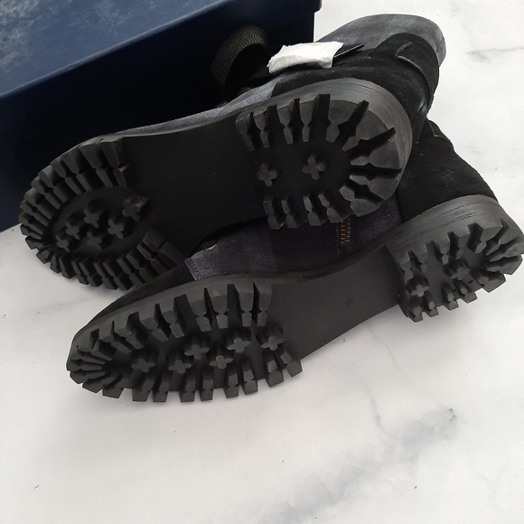 Splendid Celine Plaid Black Grey Combat Boots - Picture 6 of 6